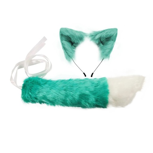 ZESTAW COSPLAY FURRY USZY OPASKA + OGON WILK LIS FUTRZAK