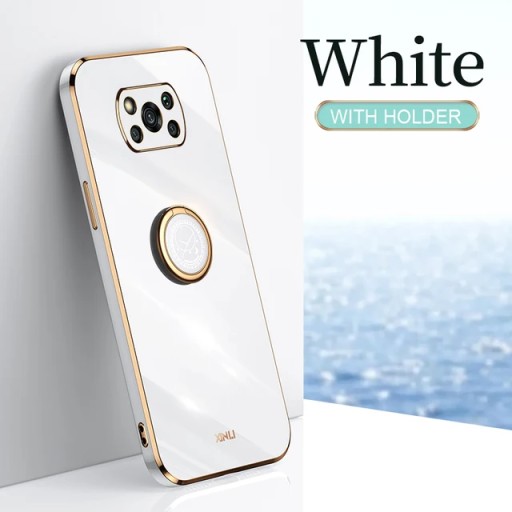 Чехол для телефона с квадратной золотой рамкой для Xiaomi Mi Poco X3 Pro