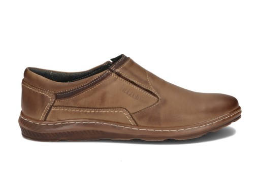 Moccasins Мужские ботинки сдвинули кожа 021 коричневый 43
