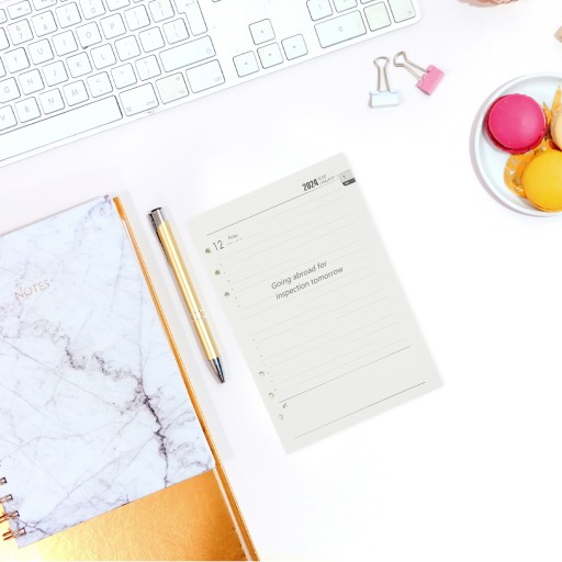 2024 English Agenda Book Page A5 Grid Notebook Planner Calendar Delicate