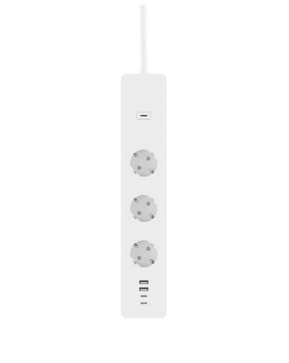 Удлинитель WIFI с измерением тока, 3 розетки переменного тока, 2 розетки USB C, WOOX