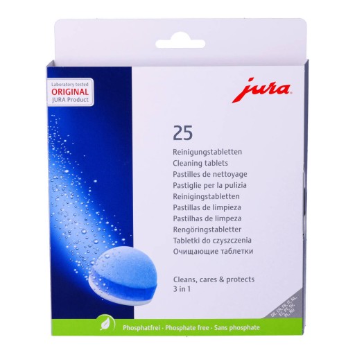 Таблетки для чистки кофемашины JURA 3в1 25045 3-фазный набор из 25 шт.