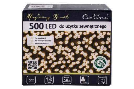 Елочные светильники 500 LED 25 м IP44 ТЁПЛЫЙ БЕЛЫЙ