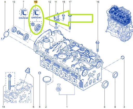 Сальник распредвала Reinz 1.6 16v