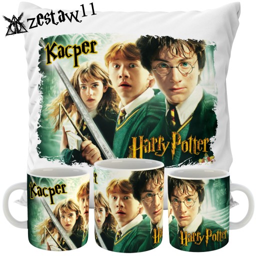 ZESTAW KUBEK + PODUSZKA HARRY POTTER IMIĘ PREZENT