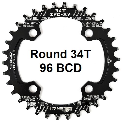 Узкая широкая звездочка 34T 96BCD BLACK SNAIL