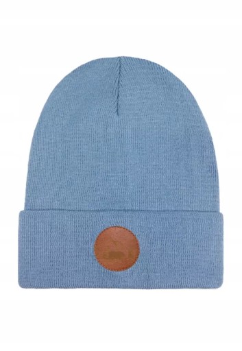 CZAPKA BEANIE BAWEŁNA ORGANICZNA 100% CZAPKA MĘSKA DAMSKA UNISEX BŁĘKITNA