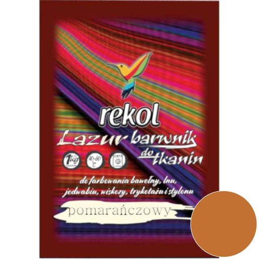 BARWNIK TKANIN ubrań FARBA POMARAŃCZOWY lazur 18g