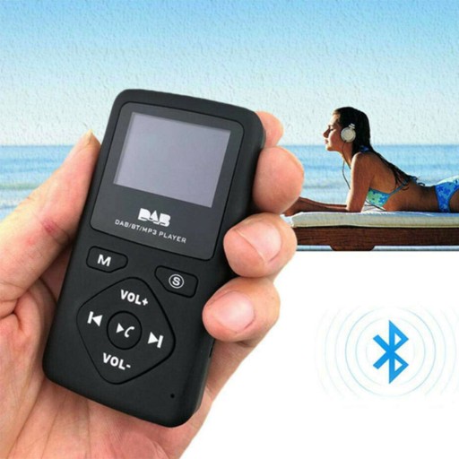 МИНИ-КАРМАННЫЙ DAB-РАДИО FM BLUETOOTH USB-МУЗЫКАЛЬНЫЙ ПЛЕЕР + НАУШНИКИ