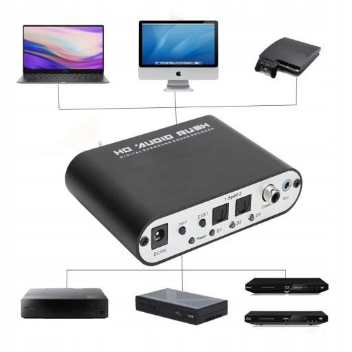 Конвертер аудиодекодера DTS AC3 в 5.1 Toslink