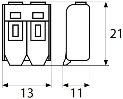 Монтажный быстроразъемный разъем 2х 0,2-4мм - 100 шт.