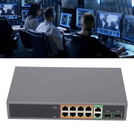 Przełącznik poe pełne gigabitowe rj45 ieee 802.3af/at 8-portowe urządzenie sieciowe sfp 150w
