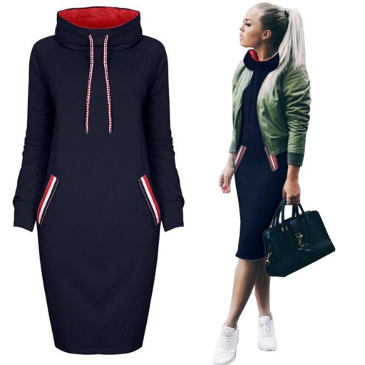 МОДНОЕ ЖЕНСКОЕ ПЛАТЬЕ-ТЮБИК, ДЛИННАЯ ТУНИКА, КОМФОРТНАЯ, ЦВЕТА OVERSIZE