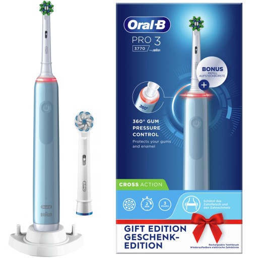 Электрическая зубная щетка Oral-B PRO 3 3770 Cross Action Синий