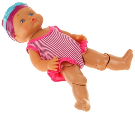LALKA BOBAS DO WODY PŁYWAJĄCA STRÓJ CZEPEK 33 cm