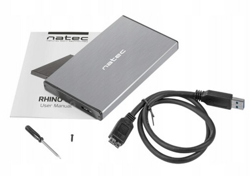 Чехол для 2.5 SATA диска Natec Rhino 3.0, серый