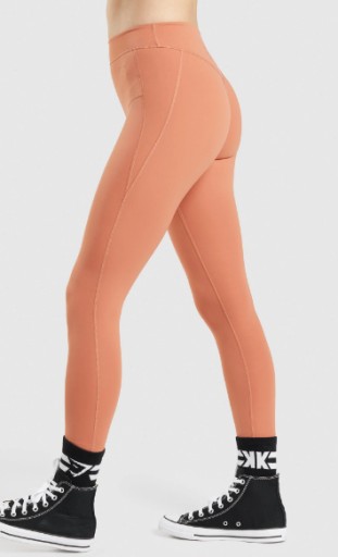ЛЕГИНСЫ GYMSHARK ЖЕНСКИЕ СПОРТИВНЫЕ ОРАНЖЕВЫЕ XS 0Z4F5_A*