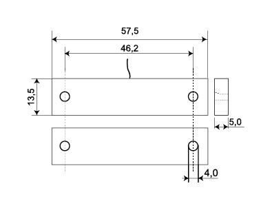 MC 746P-5 KONTAKTRON CZUJKA CZUJNIK MAGNETYCZNY BIAŁY NC NO OKNA ALARMTECH