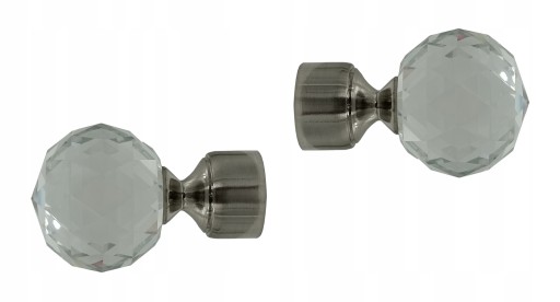 KOŃCÓWKA CRYSTAL KPL 2 szt. do Karnisza fi 19 Nikiel
