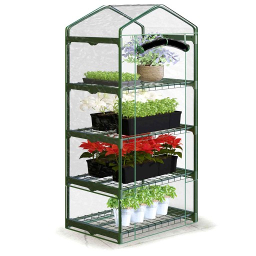 МИНИ-БАЛКОННАЯ ТЕПЛИЧНАЯ ПЛЕНКА 4 ПОЛКИ 160x70x50см
