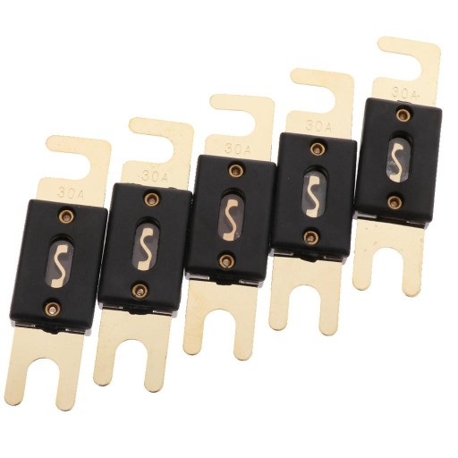 wkv-Great Performance 5 Pcs Car Auto ANL Gold Plated 30A 32V