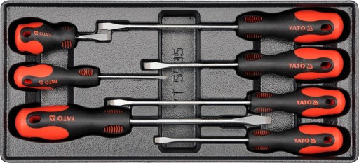 YATO YT-5535 ПЛОСКИЕ ОТВЕРТКИ С ВСТАВКОЙ В ЯЩИК