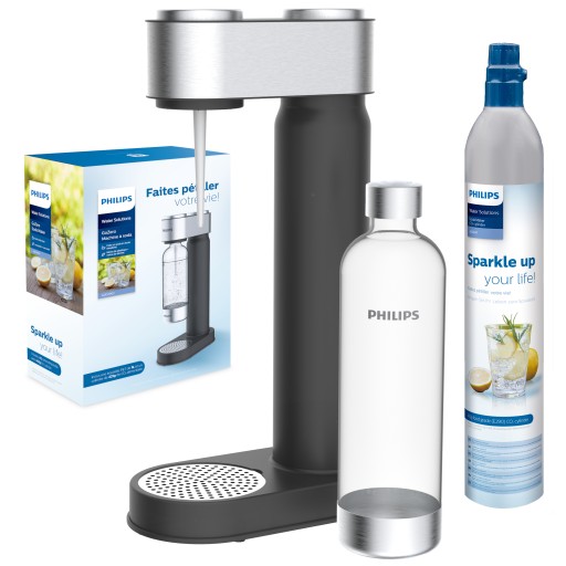 Сифон-карбонизатор PHILIPS черный + кувшин АКВАФОР
