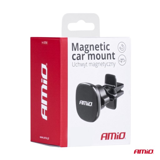 AMiO Uchwyt do samochodu na telefon kratkę magnetyczny AMIO-03784