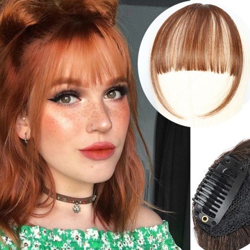Наращивание волос Clip In Bangs, коричневые и черные заколки Air Bangs