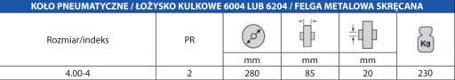 КОЛЕСО КОЛЕСО ДЛЯ ТЕЛЕЖКИ 400-4 400x4 4.00-4 2PR ПРОЧНОЕ НАДУВАННОЕ ОТВЕРСТИЕ 20