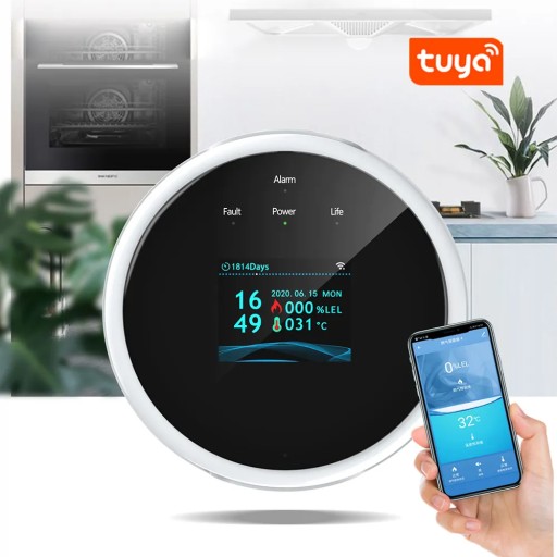 ДАТЧИК ДЕТЕКТОР ПРИРОДНОГО ГАЗА CH4 МЕТАН WiFi Приложение TUYA
