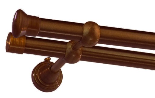 Karnisz metalowy fi 19 podwójny 520 cm bez żabek