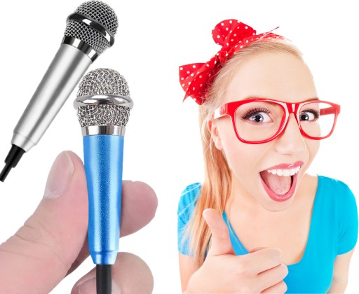 VIP SOLIDNY Mały MIKROFON KARAOKE DO TELEFONU MINI PRZENOŚNY MP065