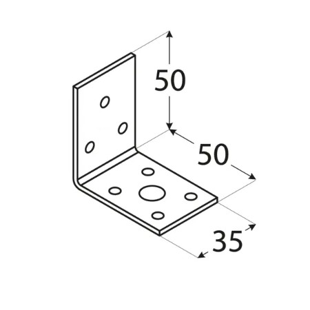 KL1/2 УГОЛ ПЛОЩАРНЫЙ СОЕДИНИТЕЛЬНЫЙ 50x50x35x2 150 шт.