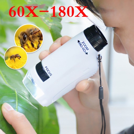 Микроскоп для детей, рождественские подарки, 60x-180x