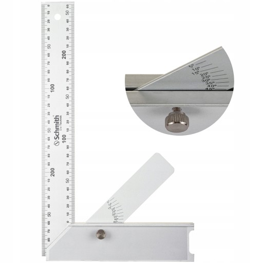 Schmith KĄTOWNIK ALUMINIOWY Z KĄTOMIERZEM 600MM