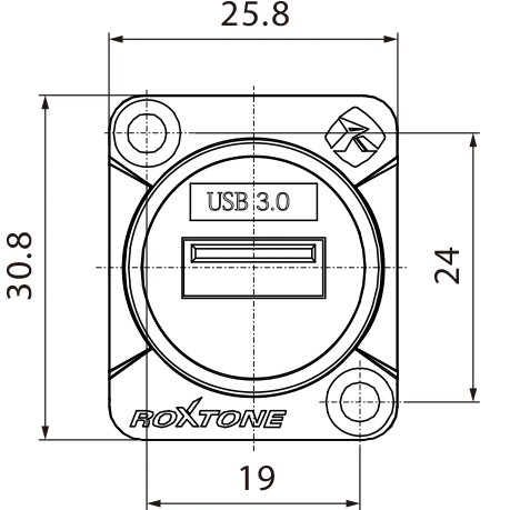 ПЕРЕХОДНАЯ РОЗЕТКА ДЛЯ ПАНЕЛИ ROXTONE RAU3D USB A