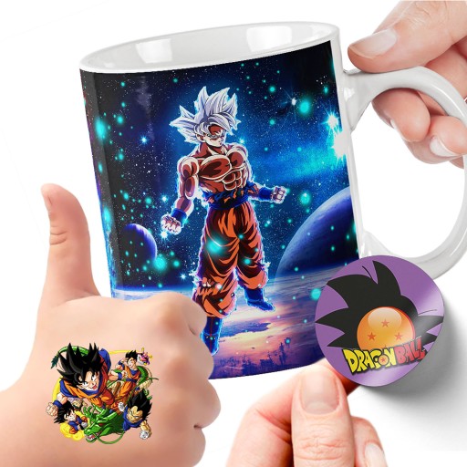 ПОДАРОЧНЫЙ НАБОР КРУЖКА ДЛЯ ДЕТЕЙ ТАТУ НАКЛЕЙКИ DRAGON BALL КАЧЕСТВО