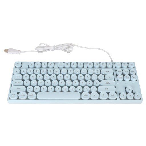 Игровая USB-клавиатура, круглые 87 клавиш, цветная, с подсветкой,