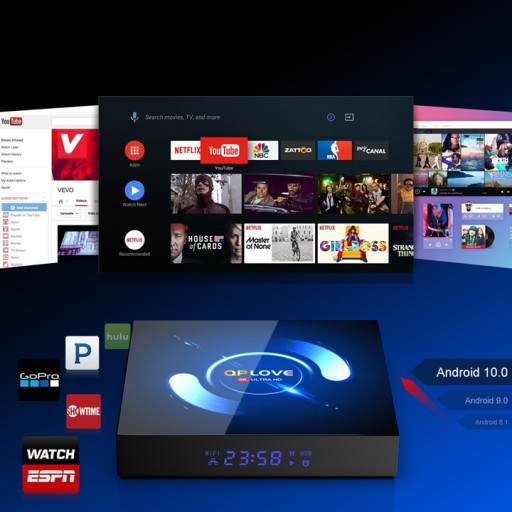 Мультимедийный проигрыватель Smart Box TV 4K Android, 128 ГБ