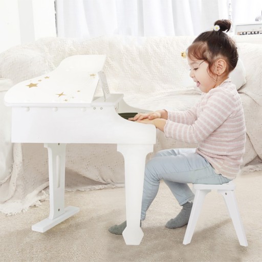 DUŻE PIANINO FORTEPIAN KSIĄŻECZKA I KRZESEŁKO PIANINKO BABY CLASSIC WORLD