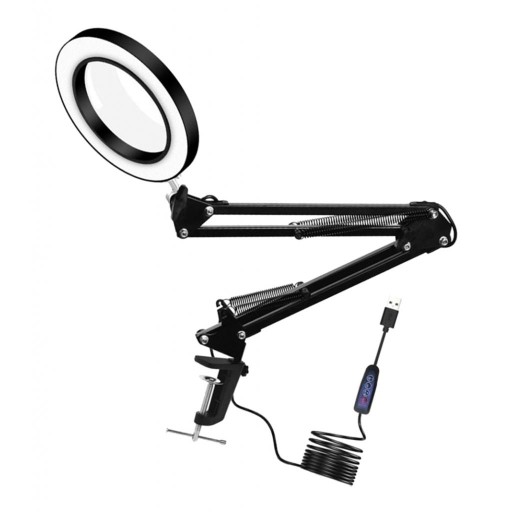 Lampa z 3 trybami kolorów i 5-krotnym szkłem powiększającym Biurko z