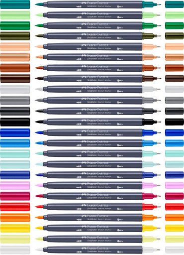 24-цветные двусторонние художественные маркеры Faber-Castell.