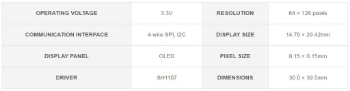 OLED-дисплей 1,3 дюйма SH1107 SPI/i2c ARDUINO STM32