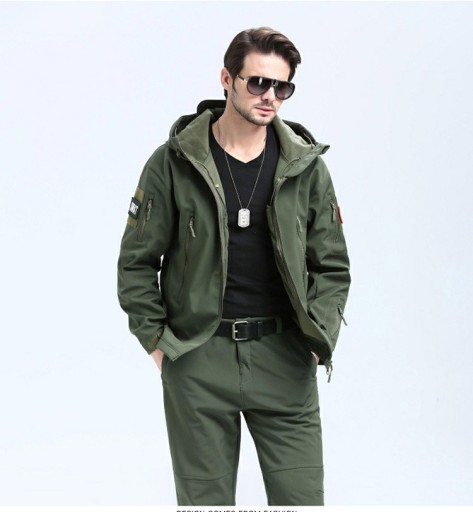 KURTKA MĘSKA SOFTSHELL OCIEPLANA WODOODPORNA,wzór2