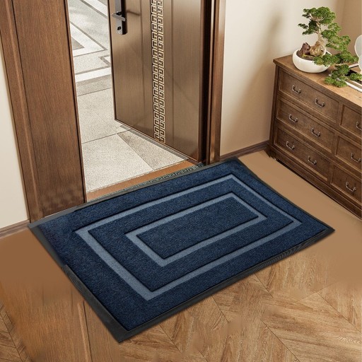 Mata na drzwi wejściowe, dywanik biurowy, do wewnątrz i na zewnątrz, wejście na patio, 60 cm x 90 cm, niebieski