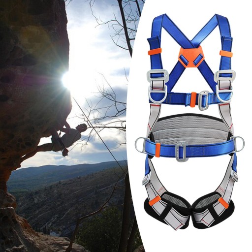 Outdoor Safety Harness for Rock Climbing Tree Rappelling Harness Blue Gray