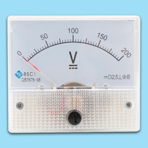 Вольтметр 85C1, класс 2,5, прямоугольный, 0–200 В постоянного тока