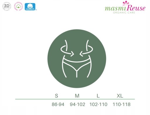 Masmi Менструальные трусики размер XL 100% сертифицированный хлопок черный эко