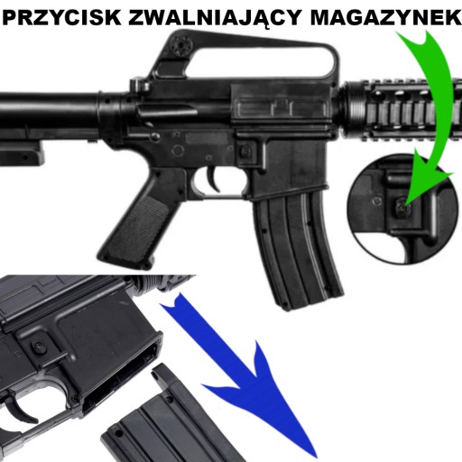 KARABIN NA KULKI M4A1 AMERYKAŃSKI REPLIKA ASG SNAJPERKA CIĘŻKA + LATARKA
